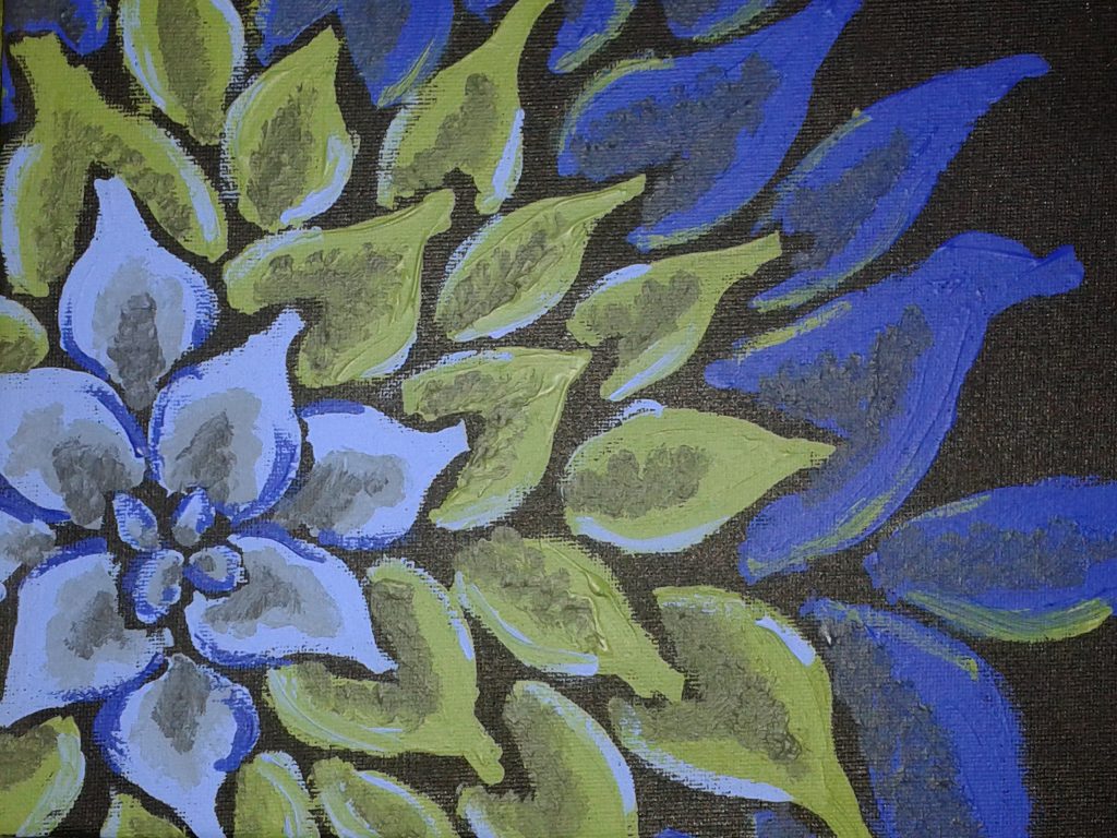 Blue Painted Flower